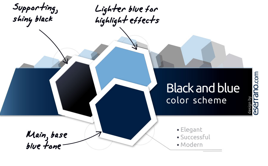 Black and blue logo colors