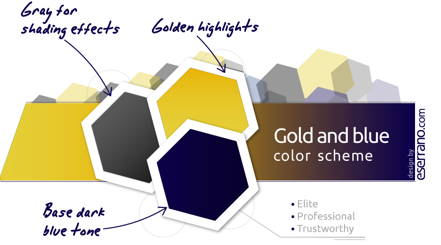Blue and gold logo colors