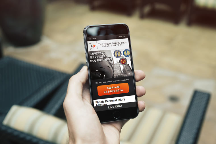 Mobile interface of an Illinois lawyer