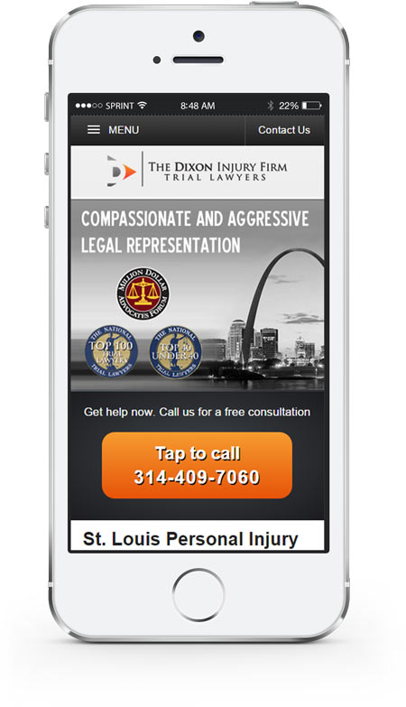 mobile CTA for a St. Louis lawyer