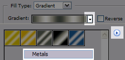 Degradados de metal predefinidos en Photoshop