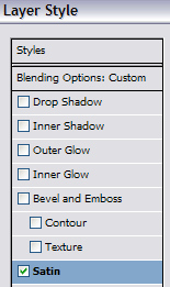 Photoshop satin layer blending options