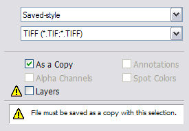 Photoshop save as a copy menu