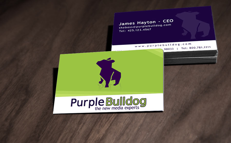 Diseños de tarjetas de empresa con bulldog