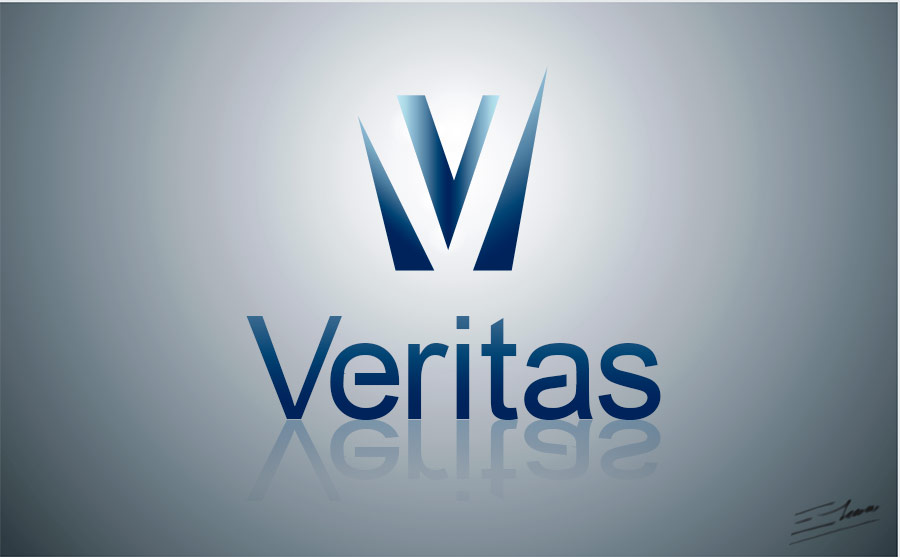 Presentación del logo de Veritas con degradados