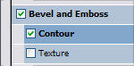 Bevel and emboss contour options