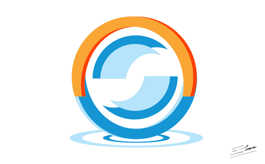 Logotipo de olas circulares