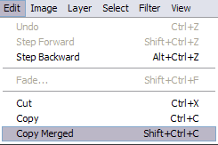 Photoshop copy merged layers option