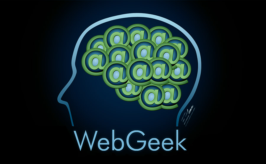 Dark background geek brain logo design