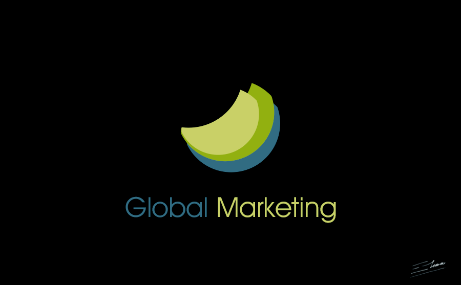 Dark background global marketing logotype version