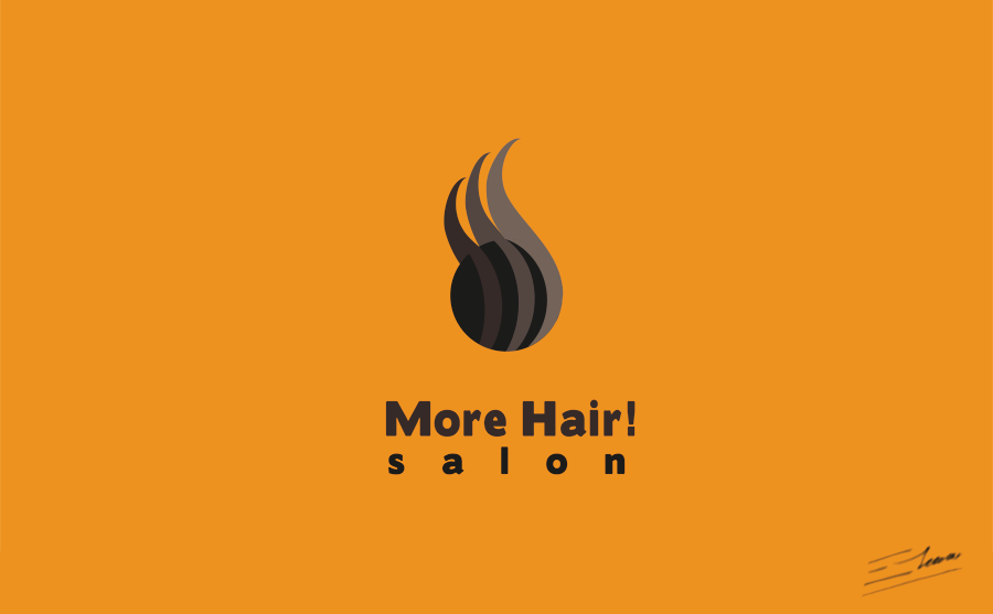 More Hair Salon logo - Simple and modern logotype design for a beauty salon
