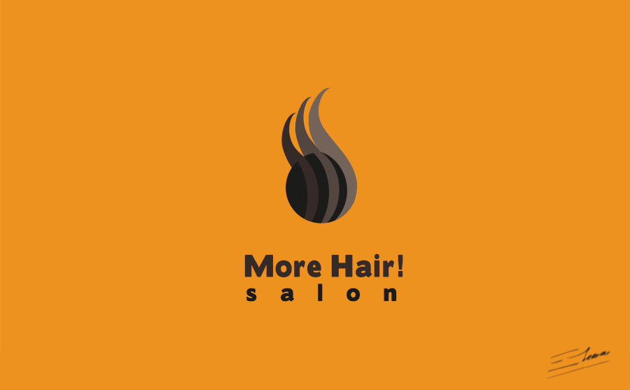 Colorful growing hair logo