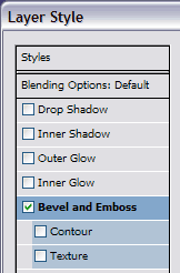 Photoshop layer style options
