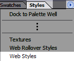 Photoshop styles menu list