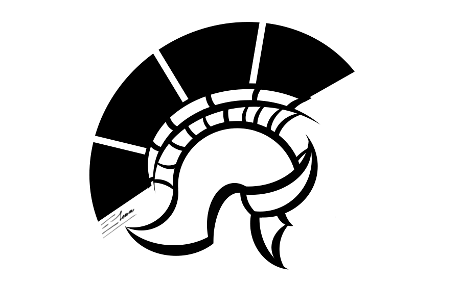 praetorian helmet in black and white