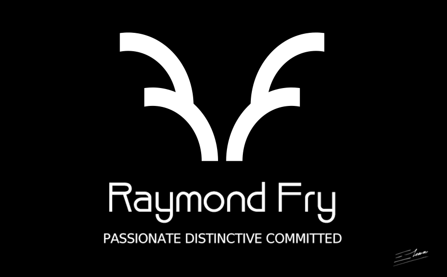 Black and white RF logo