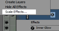 Select the Scale Effects option