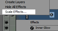 Seleccione la opción de escalar efectos
